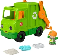 Fisher-Price Little People Recycling Truck Musical Toddler Garbage Toy Set, 5 Pieces