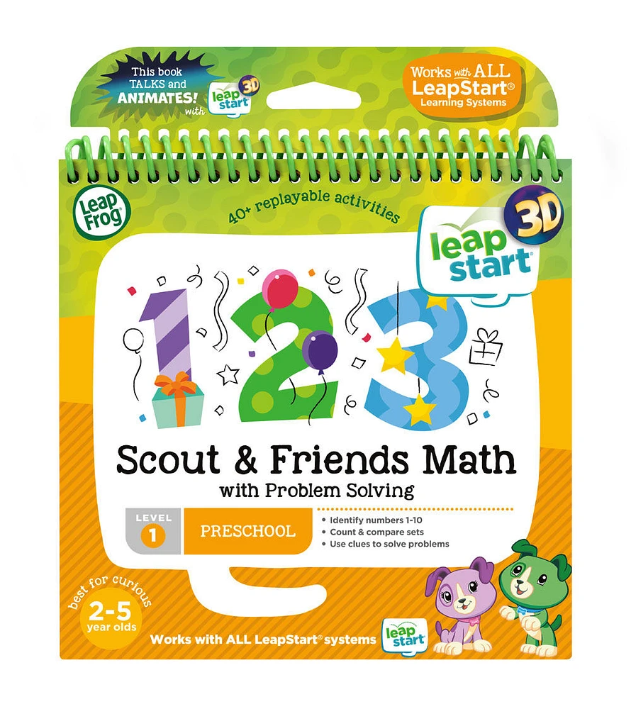 LeapFrog LeapStart Preschool (Level 1) Scout & Friends Math with Problem Solving Activity Book - English Edition