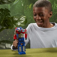 Transformers Toys Transformers: Rise of the Beasts Movie 2-in-1 Optimus Prime Blaster, 7-inch