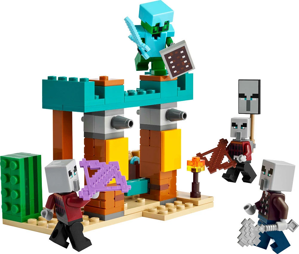 LEGO Minecraft The Illager Desert Patrol Toy Figures and Playset - Building Minecraft Toy for Kids - 21267