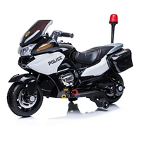 KidsVip 24V Police Motorcycle Black - English Edition