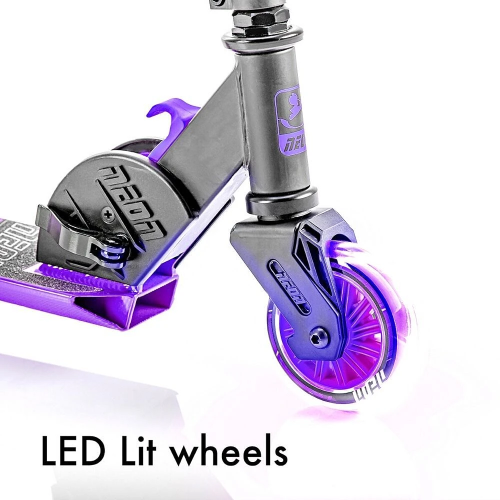 Neon Vector Kids Folding Scooter Purple