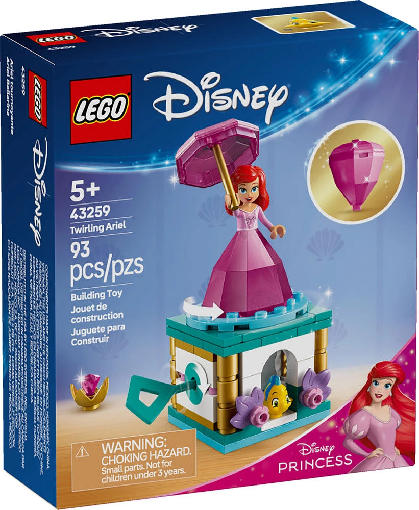 LEGO Disney Princess Ariel tournoyante, Ensemble de construction, Jouet fantaisiste avec minipoupée 43259