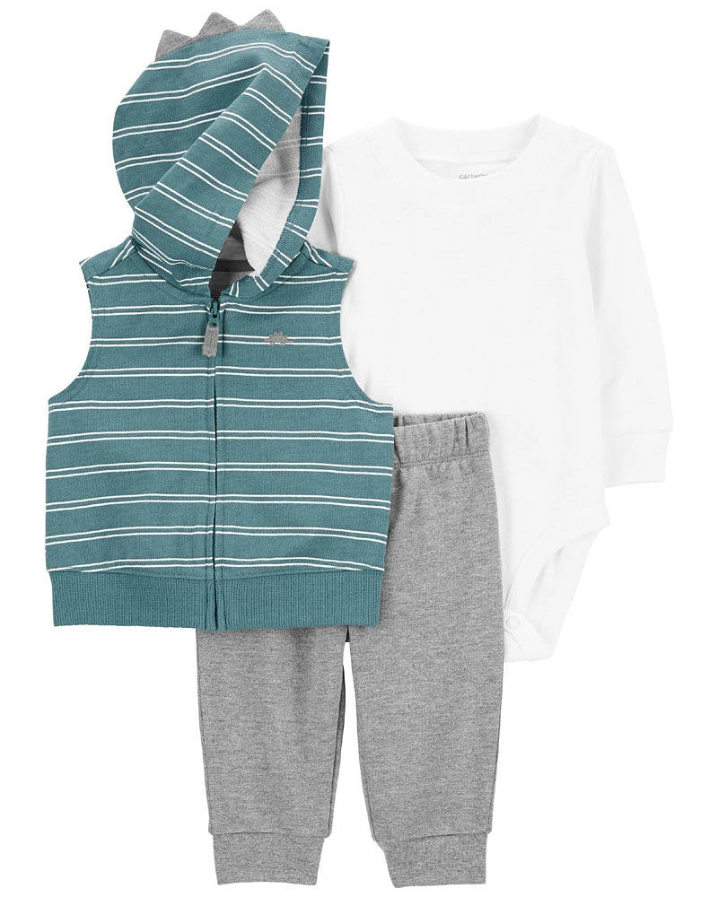 Carter's Three Piece Little Vest Set Teal Newborn
