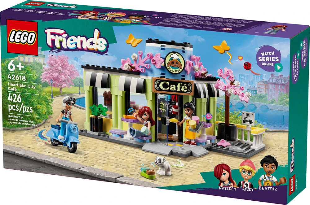 LEGO Friends Heartlake City Café Toy for Kids, Bakery Building Set for Social Development 42618