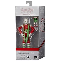 Star Wars The Black Series, Protocol Droid (Holiday Edition) et droïde BD, figurines des fêtes de collection de 15 cm