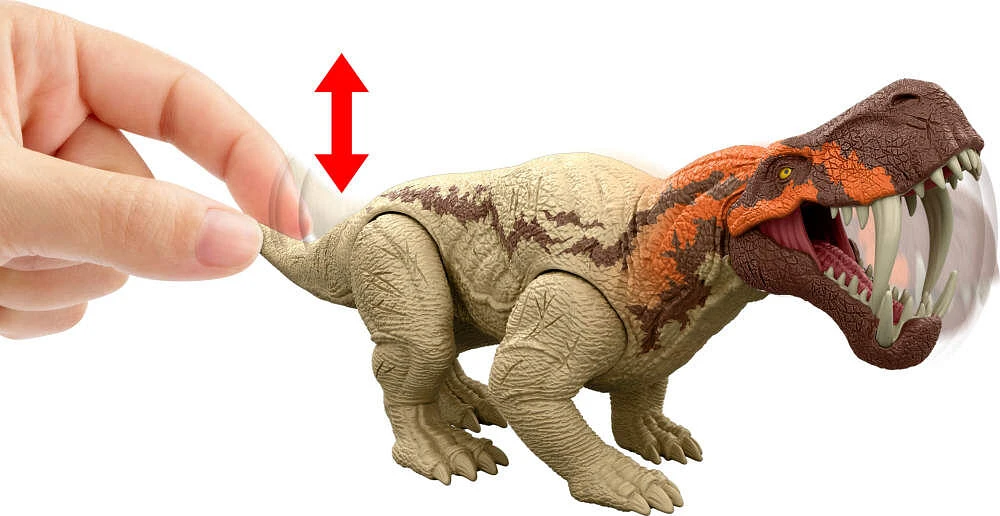 Jurassic World Rebirth Strike Attack Inostrancevia Dinosaur Toy with Single Strike Action, Authentic Posable Design