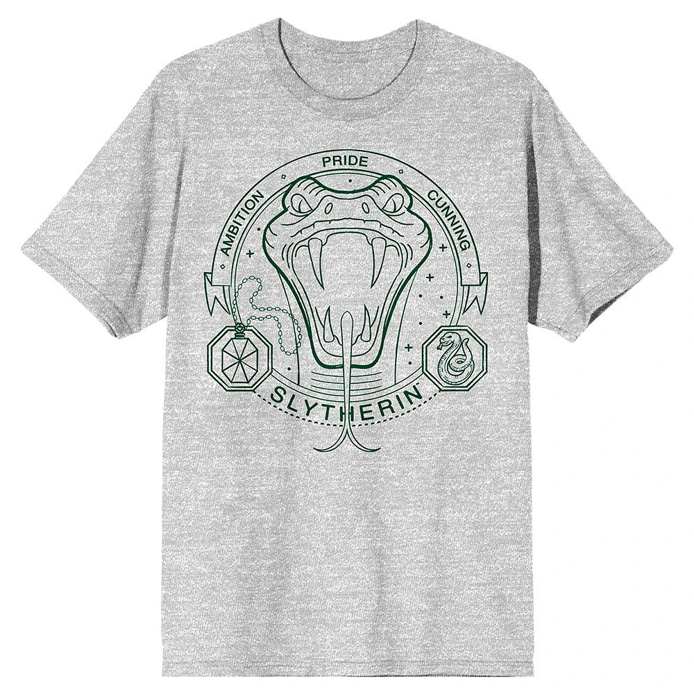 Harry Potter Hogwarts House Slytherin Snake Grey T-Shirt