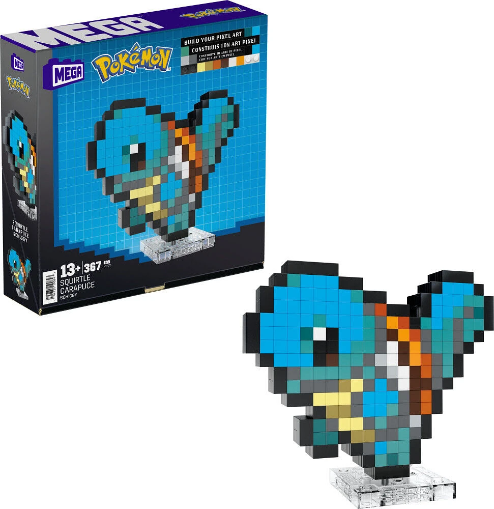 MEGA Pokémon Squirtle Building Toy Kit (367 Pieces) Retro Set for Collectors