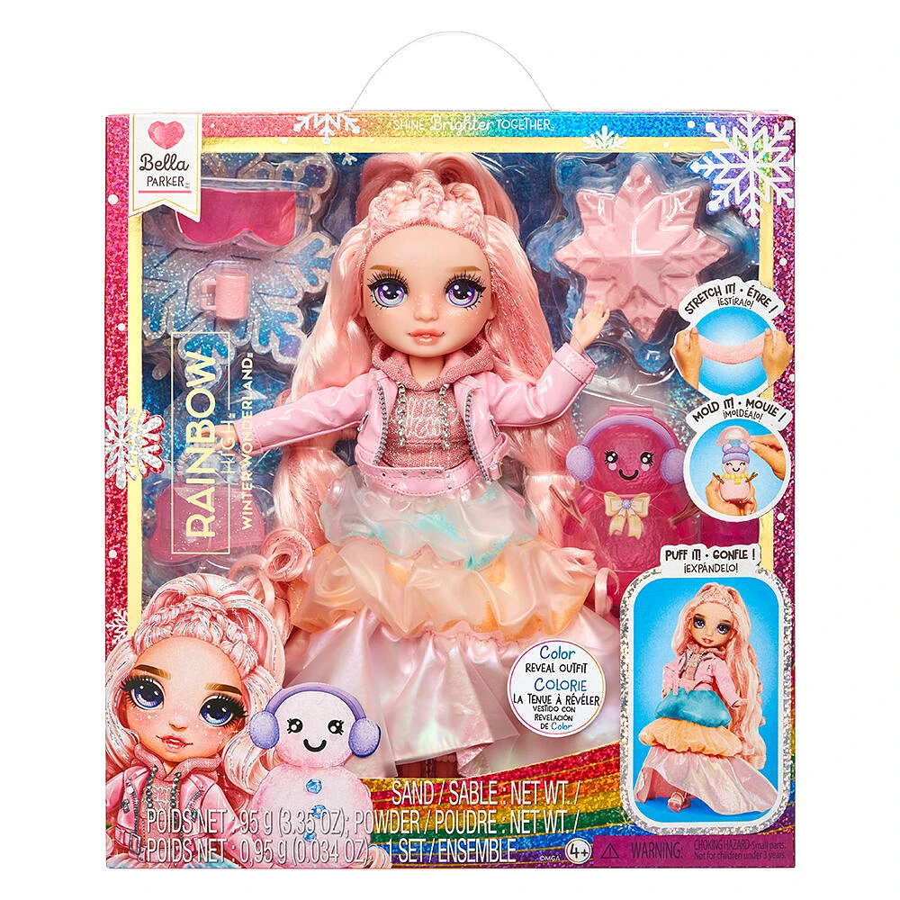 Rainbow High Winter Wonderland Bella – poupée-mannequin rose de 11 po (28 cm)