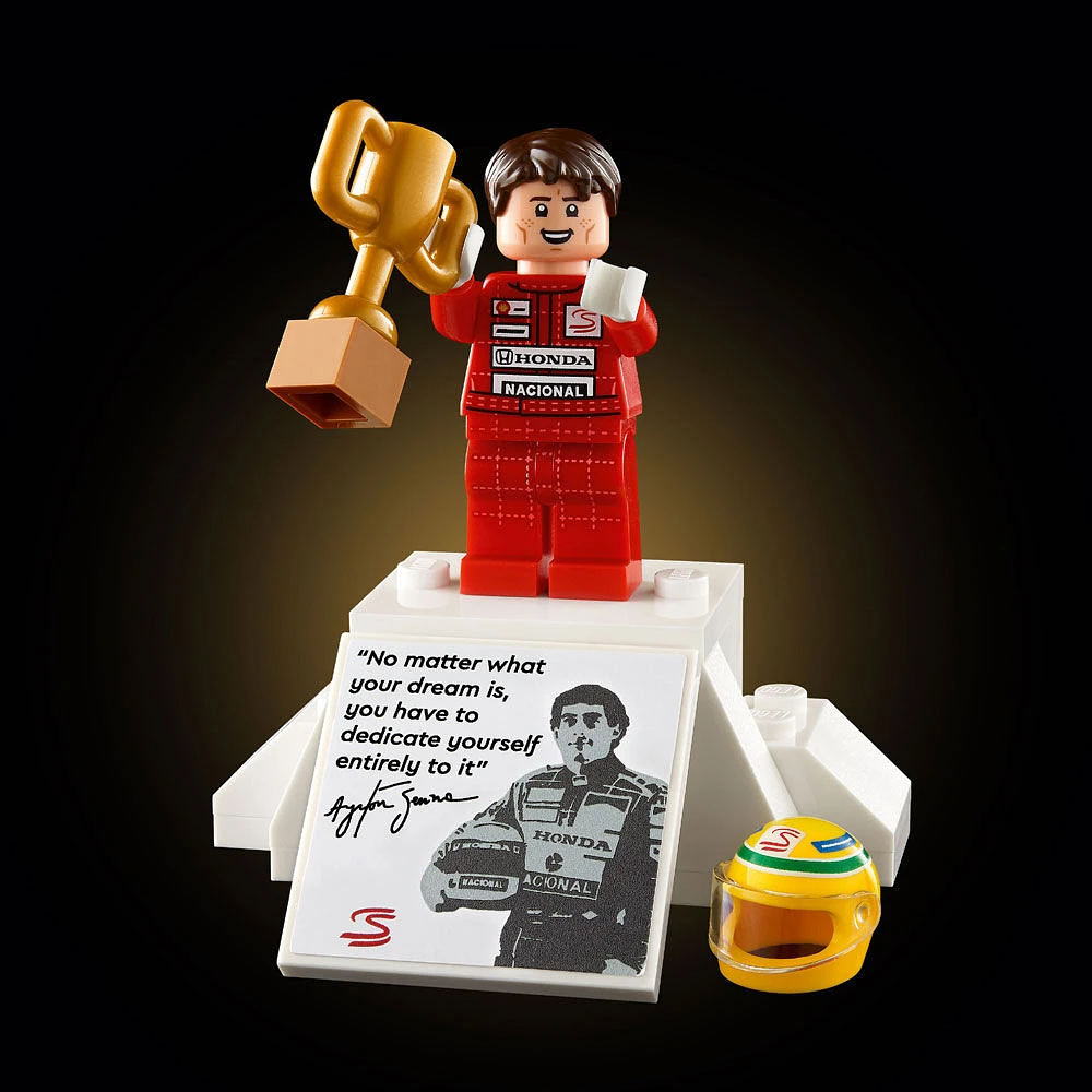 LEGO Icons McLaren MP4/4 et Ayrton Senna; petite voiture, voiture de course, course F1 10330