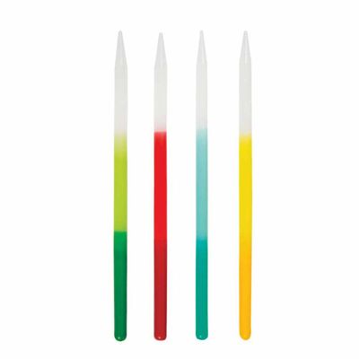 Ombre Bday Candles 5" - Assorted Colours, 12 pieces