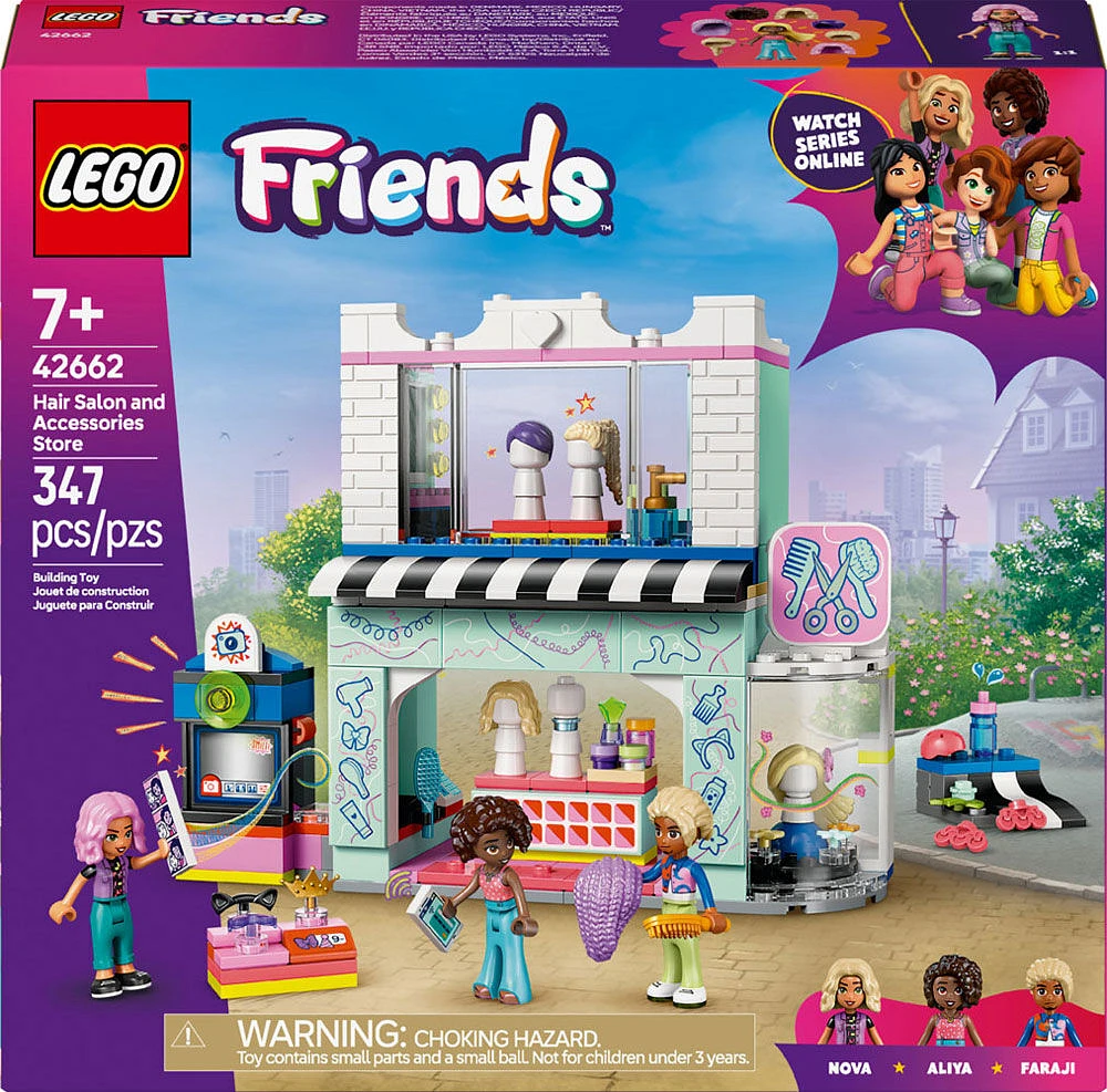 LEGO Friends Le salon de coiffure et la boutique d'accessoires, Jouet de simulation créatif, Ensemble de jouet de construction 42662