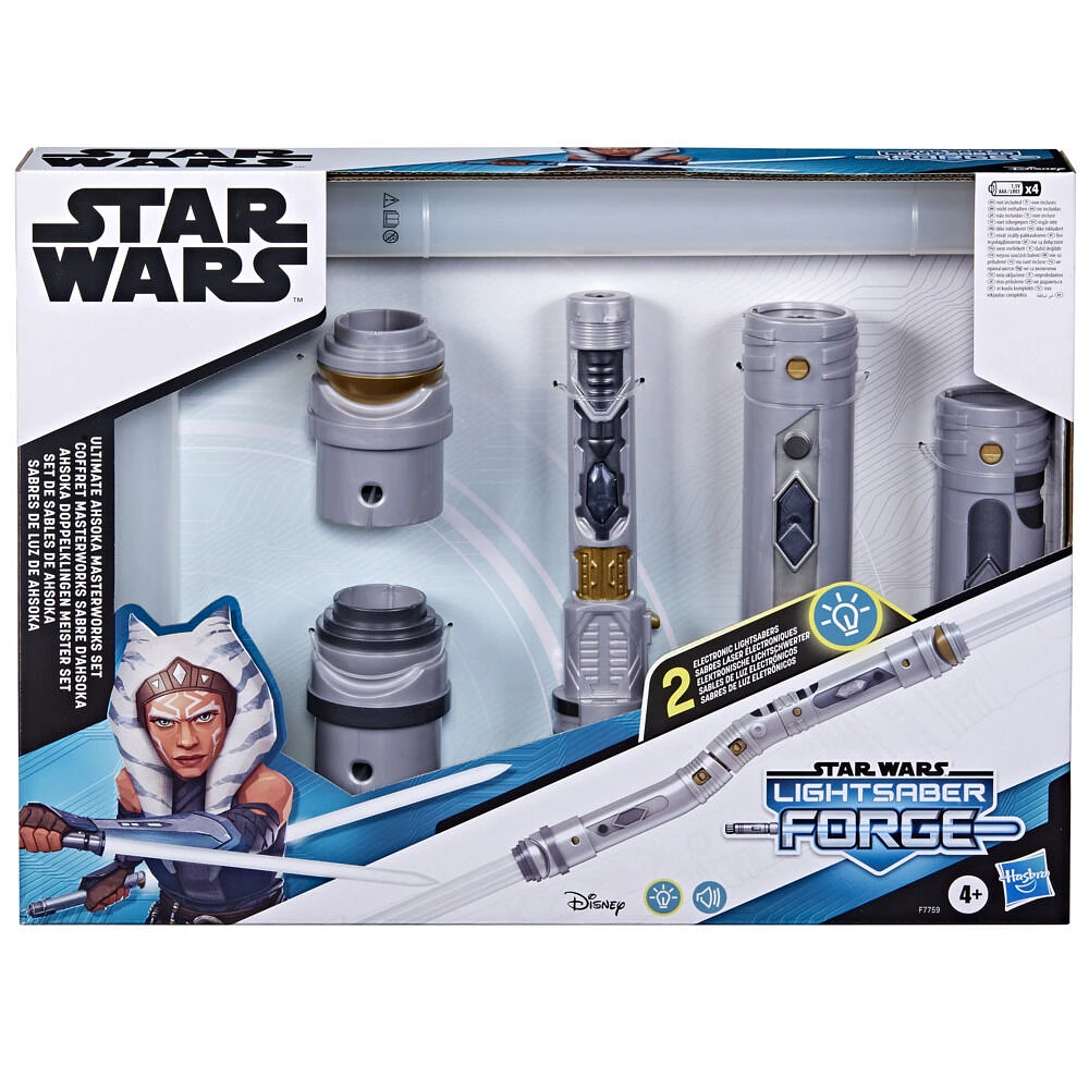 Star Wars Lightsaber Forge, coffret Masterworks sabre d'Ahsoka, sabre laser électronique personnalisable, jouets Star Wars pour enfants - Notre exclusivité