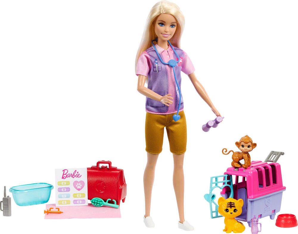 Barbie Animal Rescue & Recovery Playset with Blonde Doll, 2 Animal Figures & Accessories