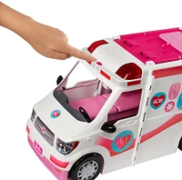 Coffret de jeu Véhicule médical Barbie, plus de 60 cm (2 pi) de largeur avec lumières et sons