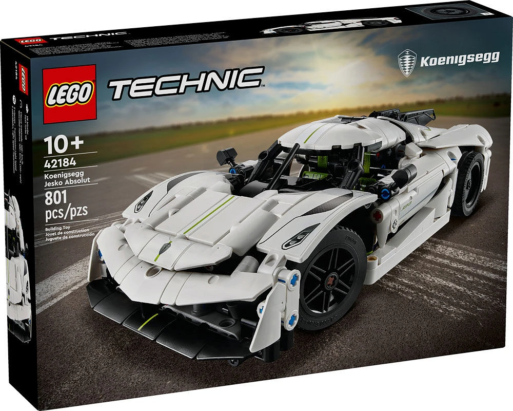 LEGO Technic Koenigsegg Jesko Absolut White Hypercar Buildable Model Car Kit, Race Car Toy for Kids, 42184