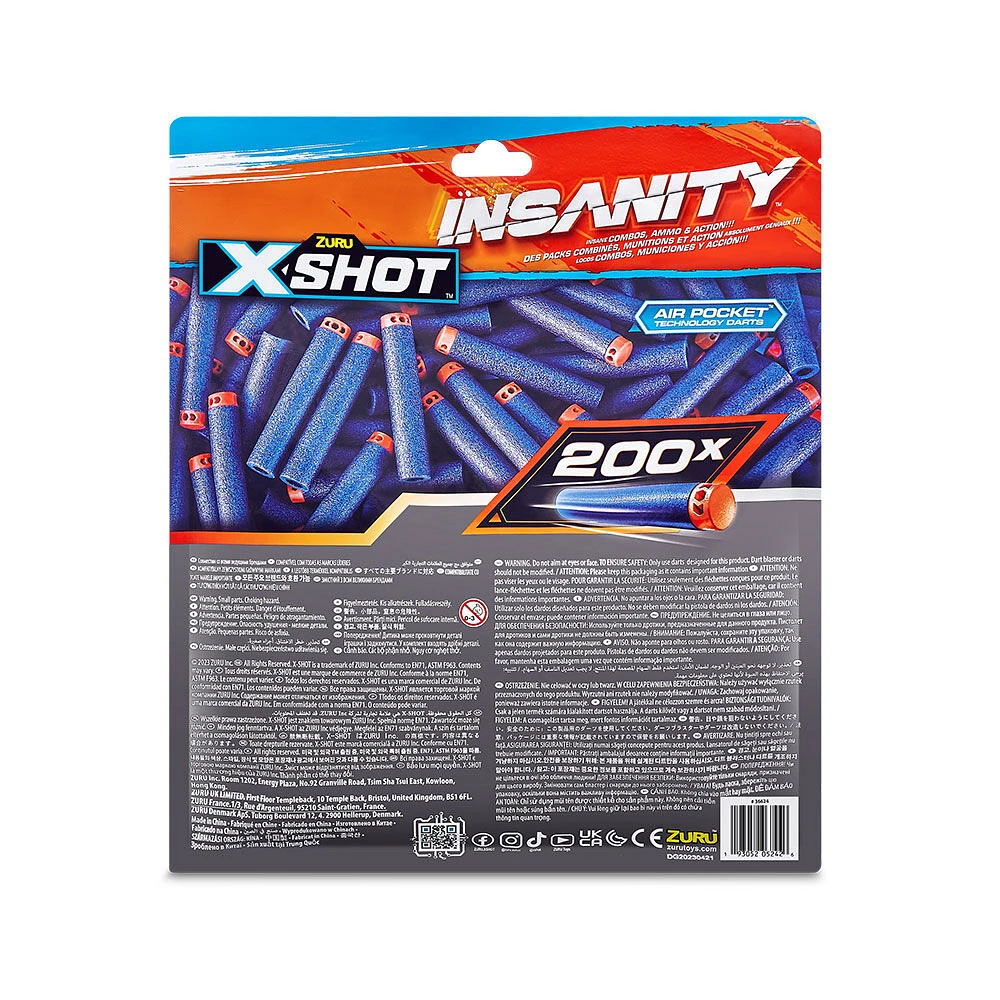 X-Shot Insanity Dart Refill Pack (200 Darts) by ZURU