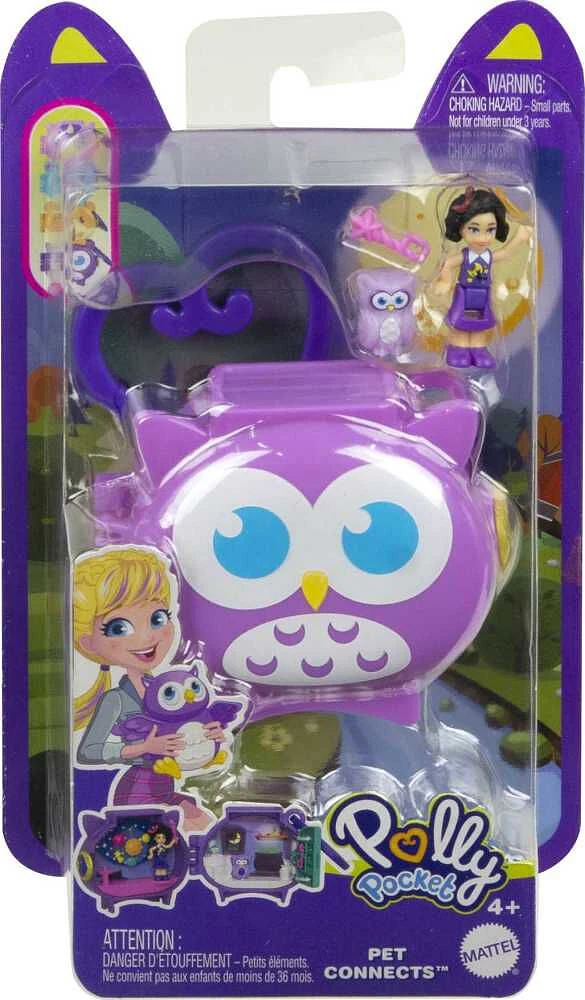 Polly Pocket Coffret Thème Animal avec des activités amusantes, et 1 poupée, 1 figurine d'animal et 1 accessoire