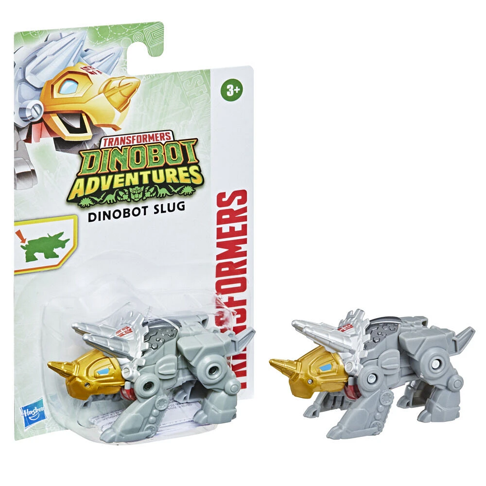 Transformers Dinobot Adventures Dinobot Strikers Dinobot Slug Converting Toy with Charging Action, 2.5-Inch Action Figure, Ages 3 and Up