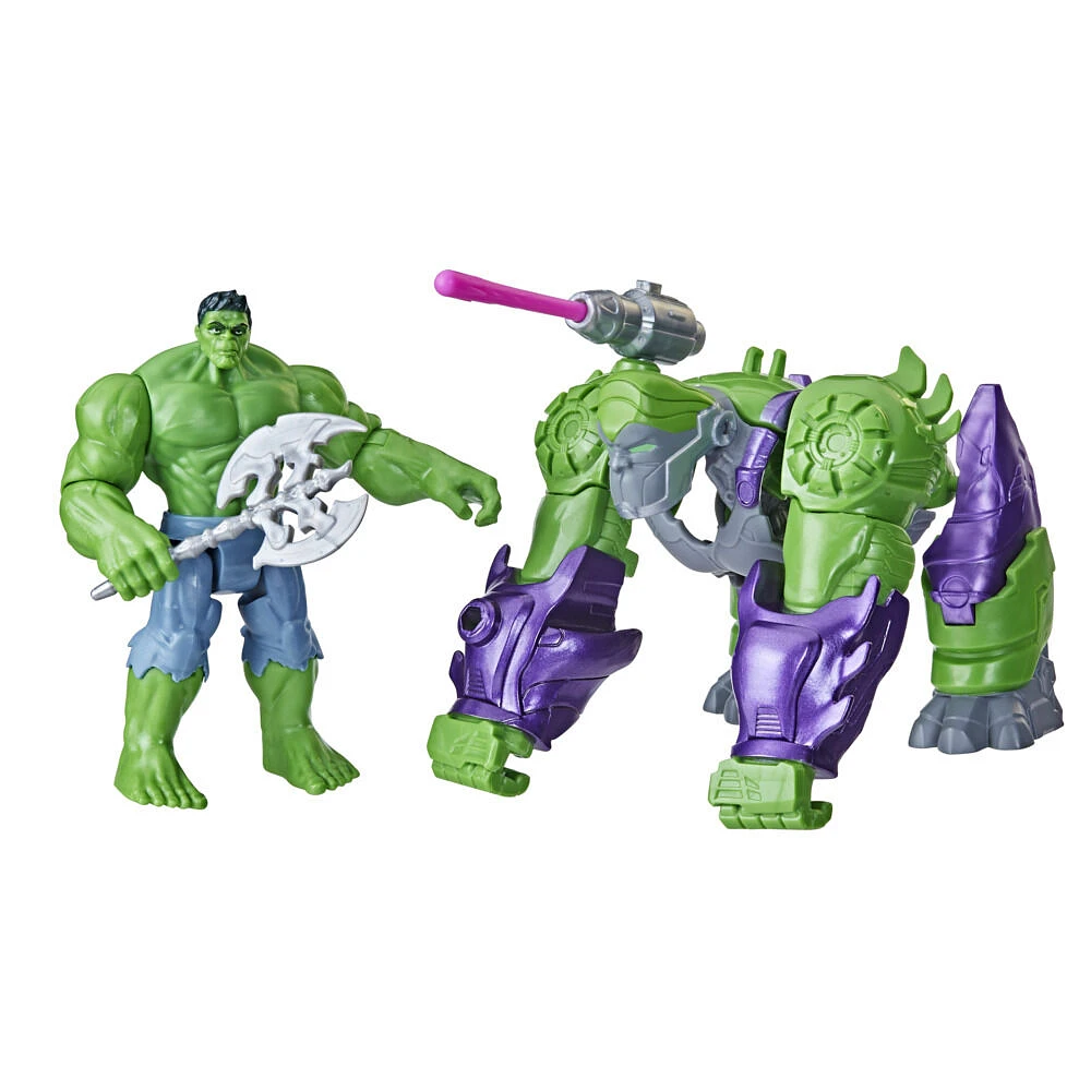 Marvel Mech Strike Mechasaurs, figurine Hulk de 11 cm avec Mechasaur Gamma Smasher, jouet de super-héros