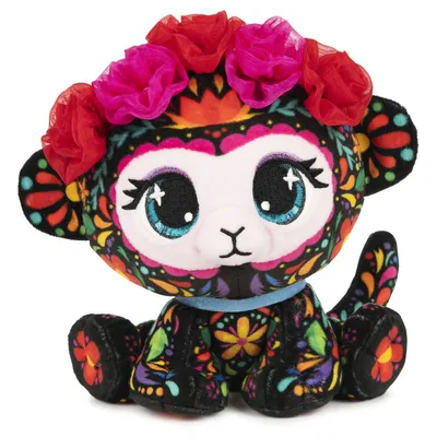 P.Lushes Designer Fashion Pets Sofia Lopez Monkey Premium Stuffed Animal, Black/Multicolor, 6"