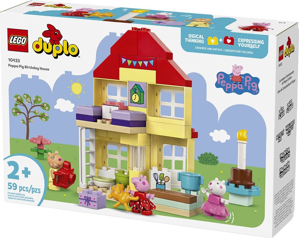 LEGO DUPLO Peppa Pig Birthday House, Build & Rebuild Toddler Toy, 10433