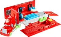 Disney and Pixar Cars Glow Racers Transforming Mack Playset, 2-in-1 Glow-in-the-Dark Toy Truck and Tune-Up Station