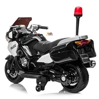 KidsVip 24V Police Motorcycle Black - English Edition