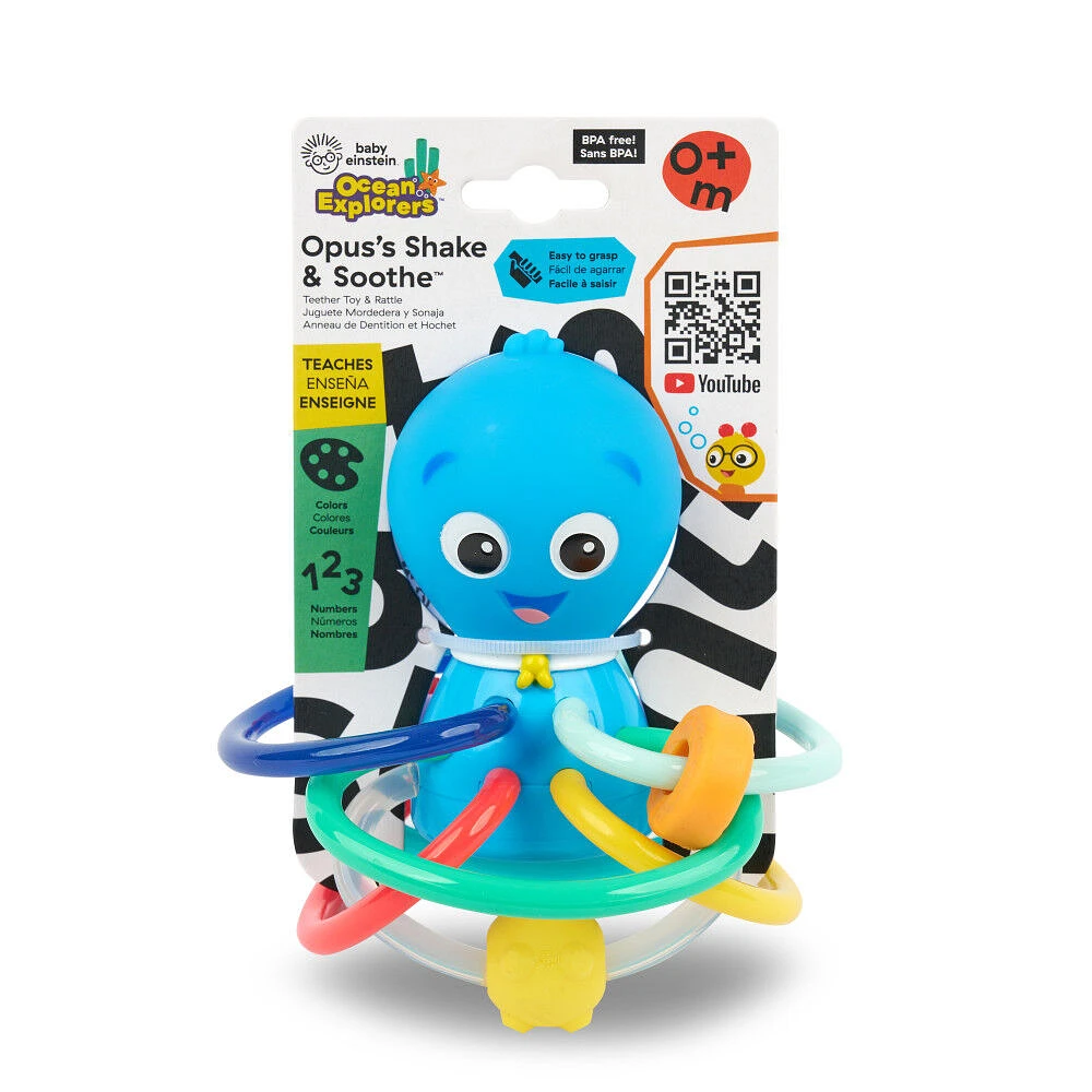 Baby Einstein - Jouet hochet et anneau de dentition Ocean Explorers Opus's Shake et Soothe Teether