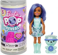 Barbie Chelsea Pop Reveal Bubble Tea Series Doll in Tea Can-Inspired Package with 5 Surprises, Scented (Styles May Vary)