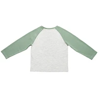Jurassic Park - Raglan Long Sleeve Crew - Off White Heather & Green  - Size 2T - Toys R Us Exclusive