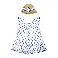 Ensemble de robe 2 pièces Baby Mode : bleu floralois
