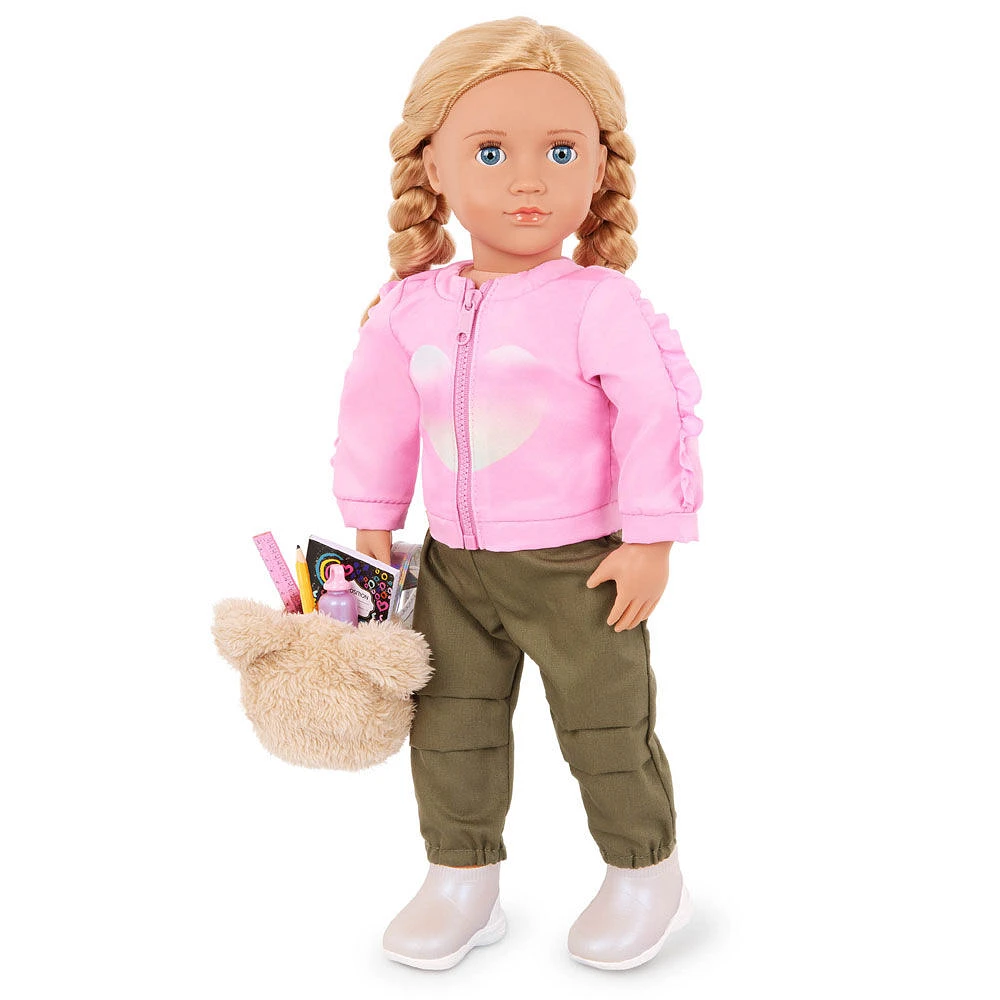 Our Generation School Shimmer Pink Jacket & Backpack Set for 18" Dolls