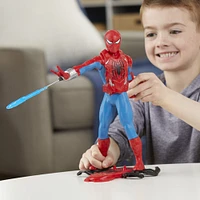 Marvel Spider-Man, figurine Thwip Blast Spider-Man de 28 cm avec accessoires