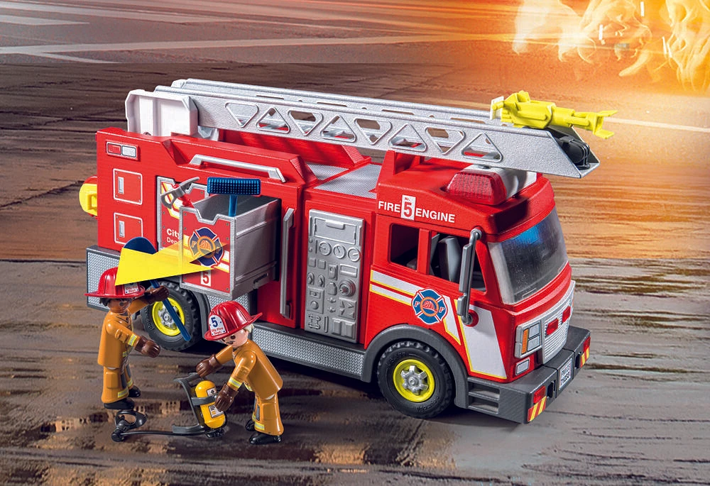 Playmobil - Camion de pompiers avec grande échelle