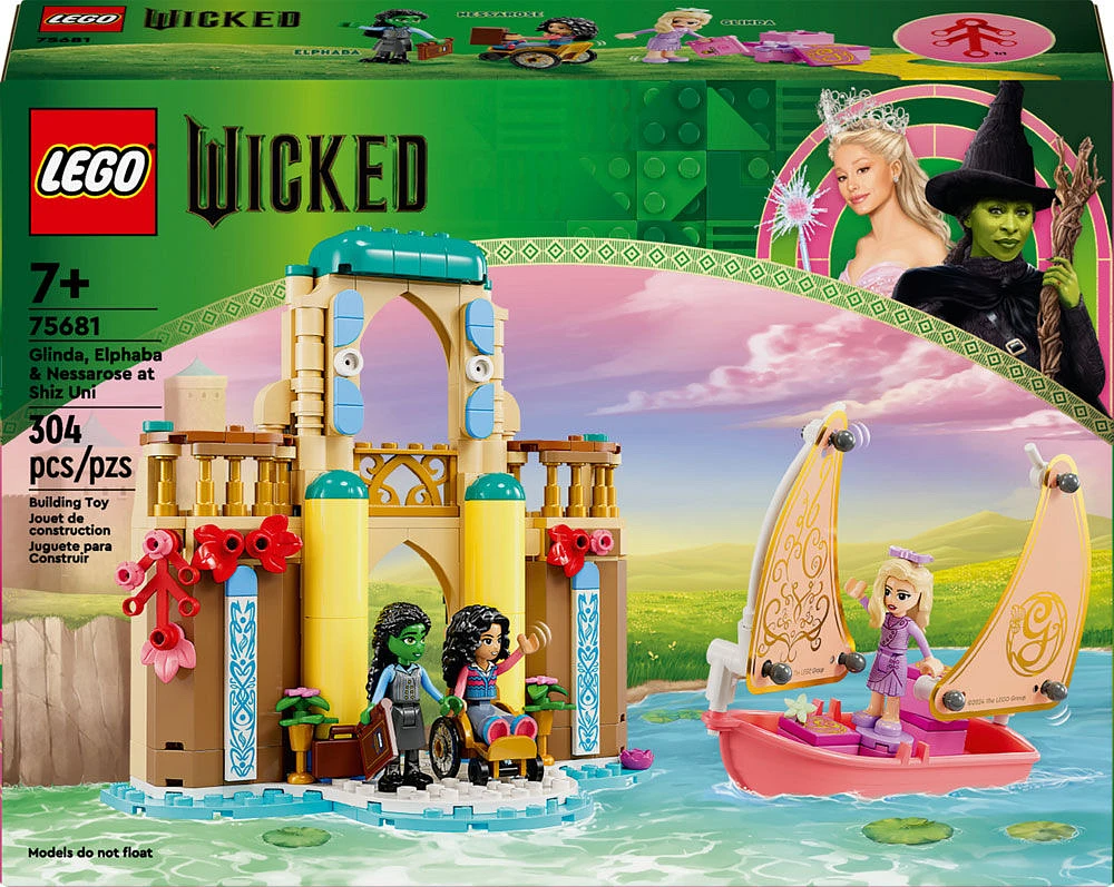 LEGO Wicked Glinda, Elphaba & Nessarose at Shiz University Dollhouse Playset, Witch Toy, 75681