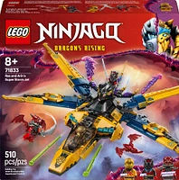 LEGO NINJAGO Ras and Arin's Super Storm Jet Toy -  Airplane Building Toy with Detachable Drone - 71833