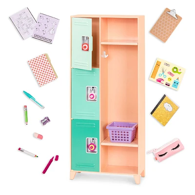 Classroom Cool Locker Set, Our Generation, Ensemble de casier pour poupées de 18 po