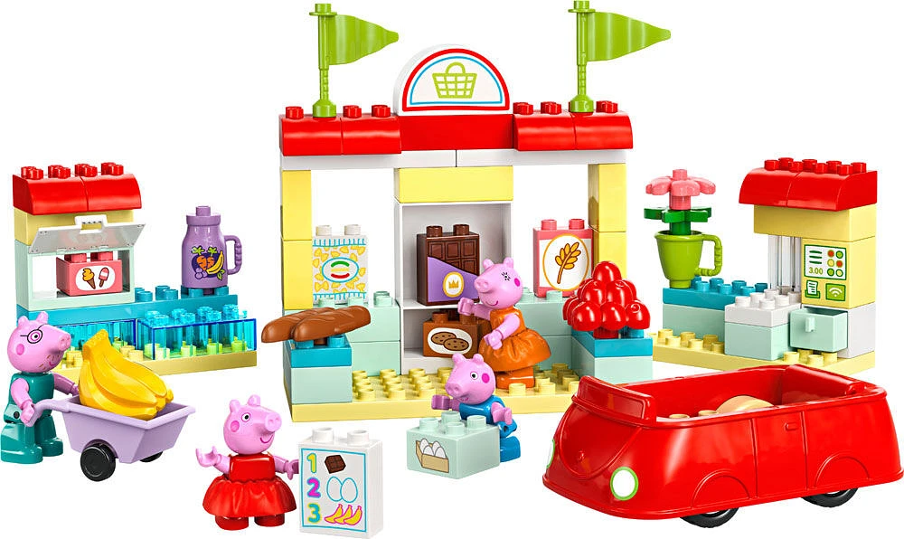 LEGO DUPLO Peppa Pig Supermarket Toy for Toddlers, Creative Build & Rebuild Playset, 10434