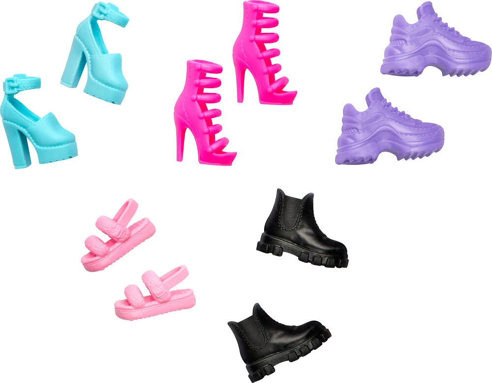 Barbie Doll Accessories, 5 Pairs of Shoes Including Heels, Sneakers & Sandals