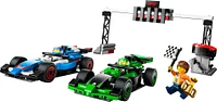 LEGO City La grille de départ de F1 avec les voitures de course de VCARB et de Sauber, ensemble de véhicules avec 2 figurines de pilote 60474