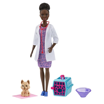 Barbie Vétérinaire et Accessoires avec Poupée Brune