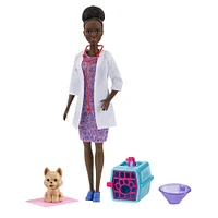 Barbie Vétérinaire et Accessoires avec Poupée Brune