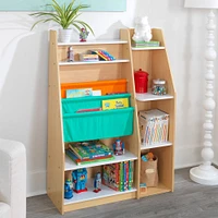 KidKraft Pocket Sling Storage Wooden Bookshelf in Natural