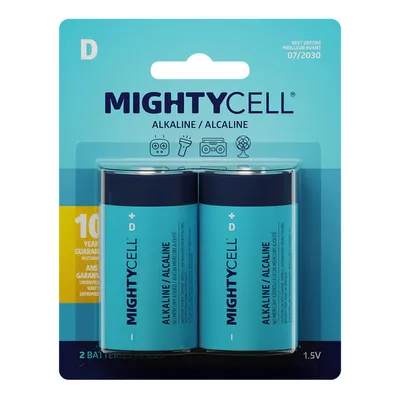 MightyCell Pack D Alkaline Batteries
