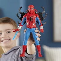 Marvel Spider-Man, figurine Thwip Blast Spider-Man de 28 cm avec accessoires