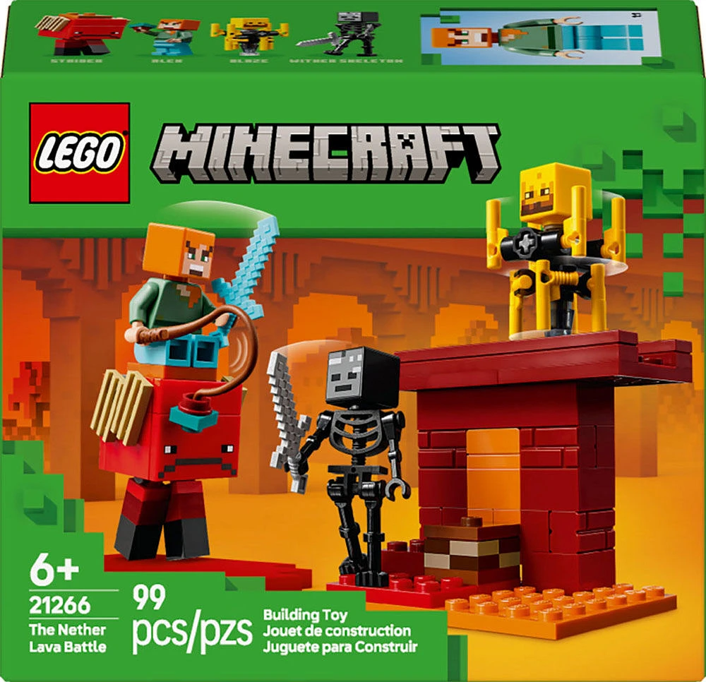 LEGO Minecraft The Nether Lava Battle Toy and Playset - Building Minecraft Toy for Kids, Ages 6+ - 21266