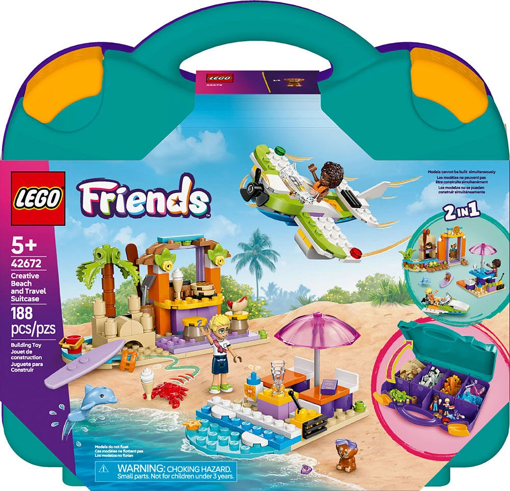 LEGO Friends Creative Beach and Travel Suitcase - Portable Pretend Play Set for Kids - Preschool Toy - 42672