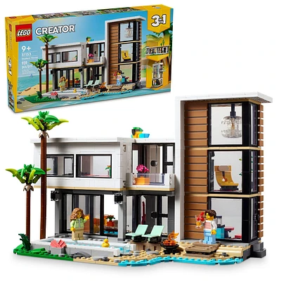 LEGO Creator 3in1 Modern House for Kids to Rebuild into a 3-Story City Building or Forest Cabin 31153